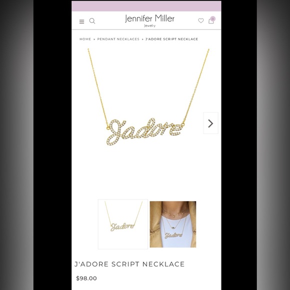 J’Adore Script Necklace Jennifer Miller Jewelry - Picture 3 of 3